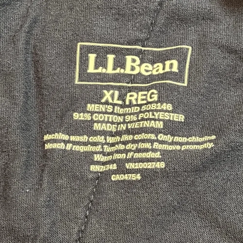 LL Bean Fleece Sweatpants Joggers Size XL Zipper Fly Pocket Blue Athletic 508146